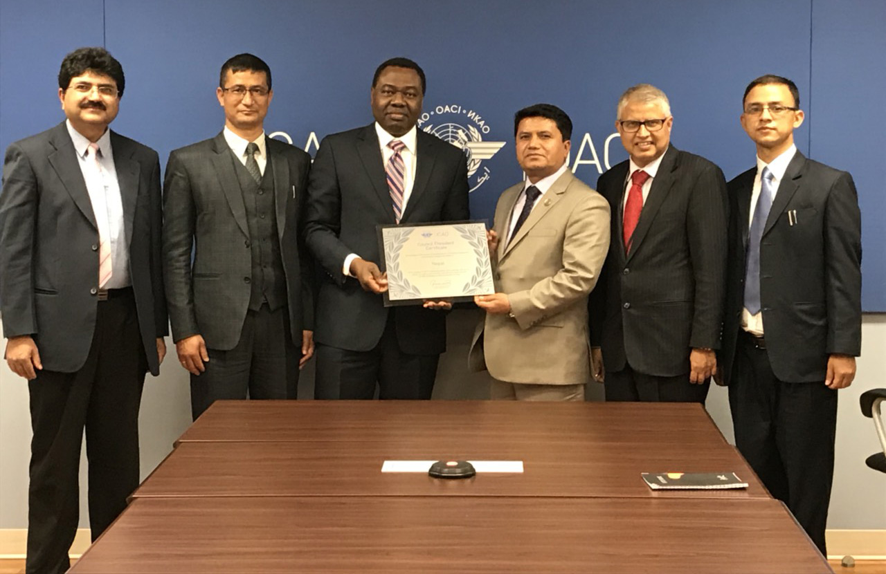 ICAO बाट नेपाललाई Council President Certificate प्रदान